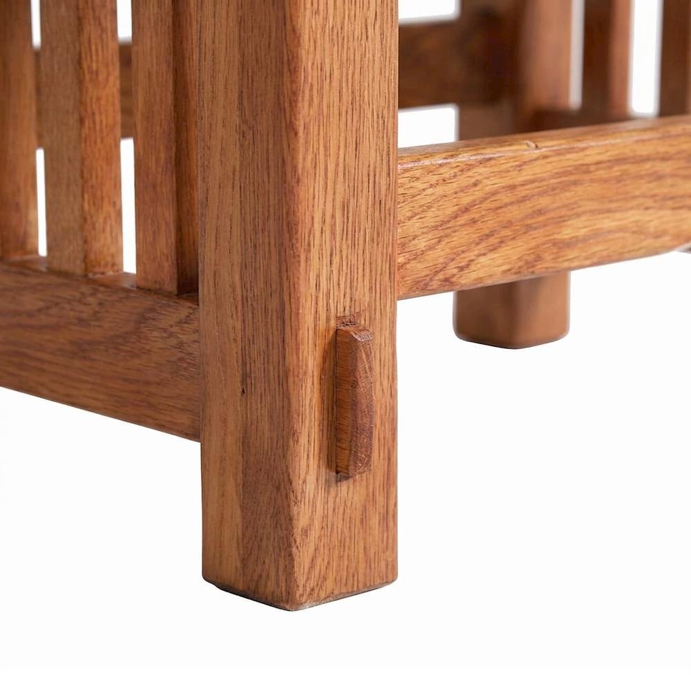 Solid Wood Small Ottoman Foot Stool with Spindles, Michael's Cherry