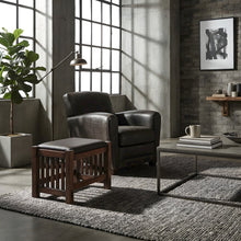 Solid Wood Foot Stool with Spindle Legs, Small Ottoman Footrest, Walnut