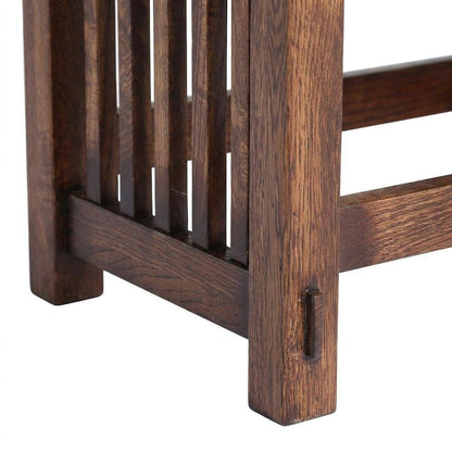 Solid Wood Foot Stool with Spindle Legs, Small Ottoman Footrest, Walnut