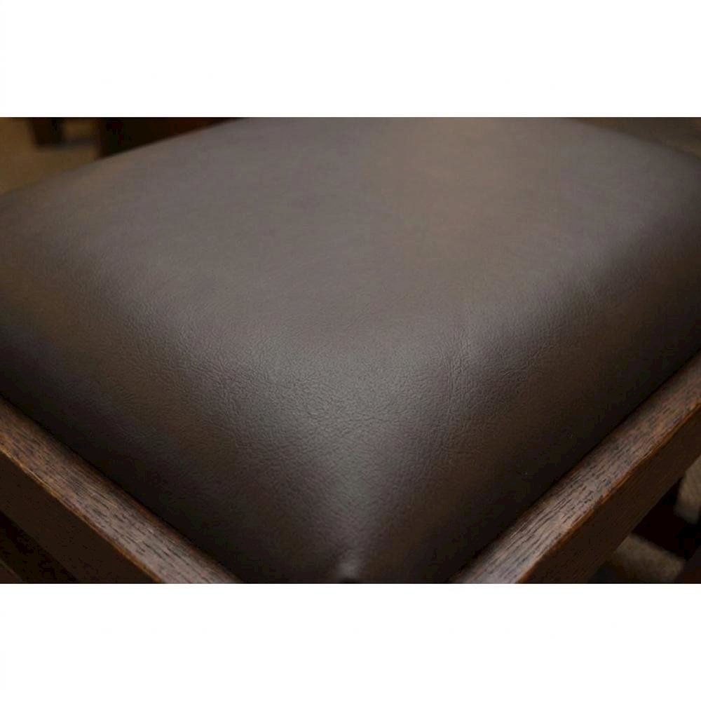 Solid Wood Mission Foot Stool Ottoman with Wide Spindles, Walnut
