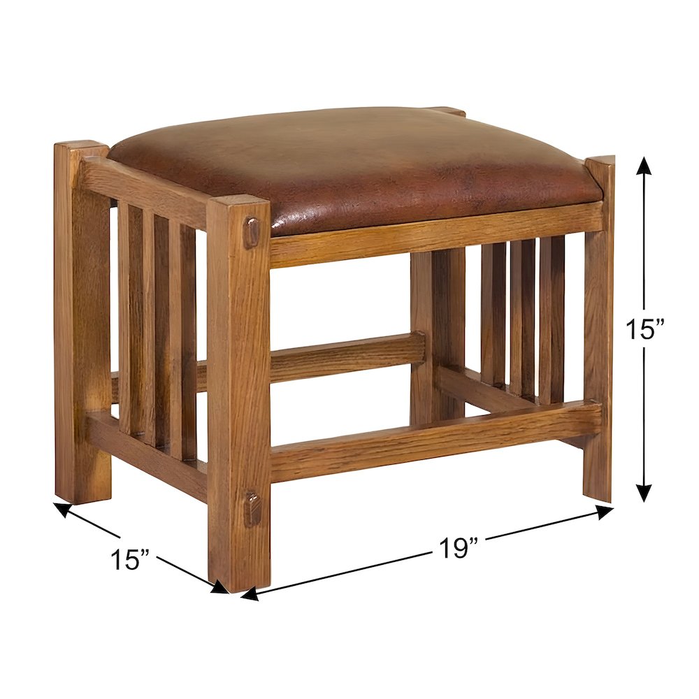 Solid Wood Mission Spindle Bar Stool, Leather Seat, Michael's Cherry