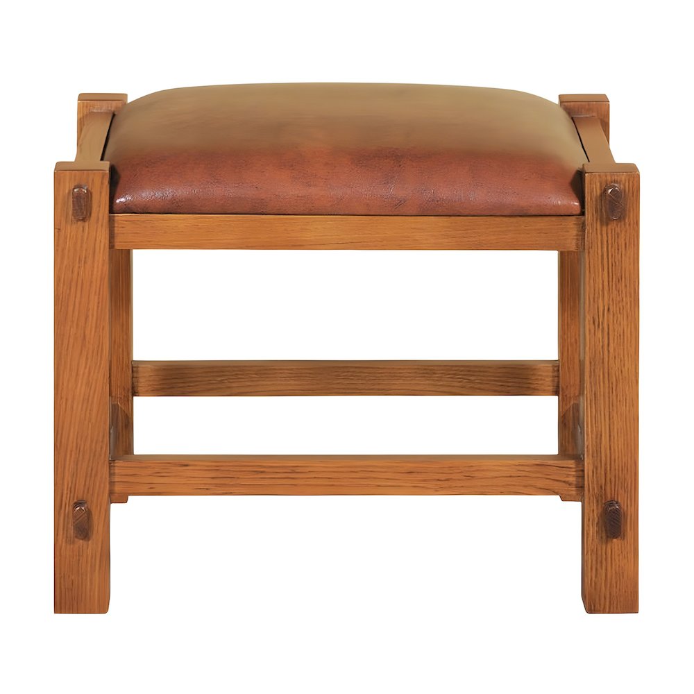 Solid Wood Mission Spindle Bar Stool, Leather Seat, Michael's Cherry