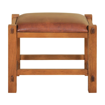 Solid Wood Mission Spindle Bar Stool, Leather Seat, Michael's Cherry
