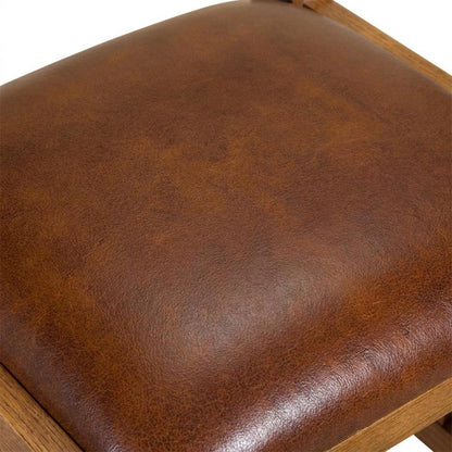 Solid Wood Mission Spindle Bar Stool, Leather Seat, Michael's Cherry