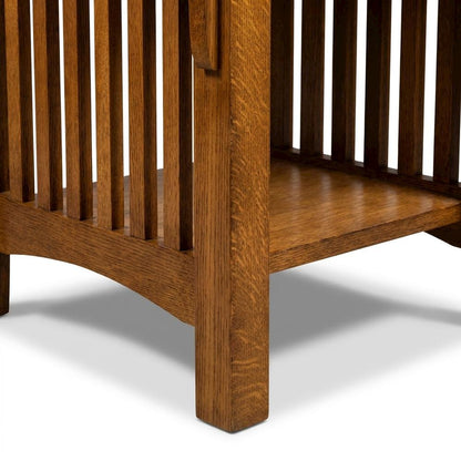 Solid Wood Mission-Style End Table with Drawer for Living Room, Walnut