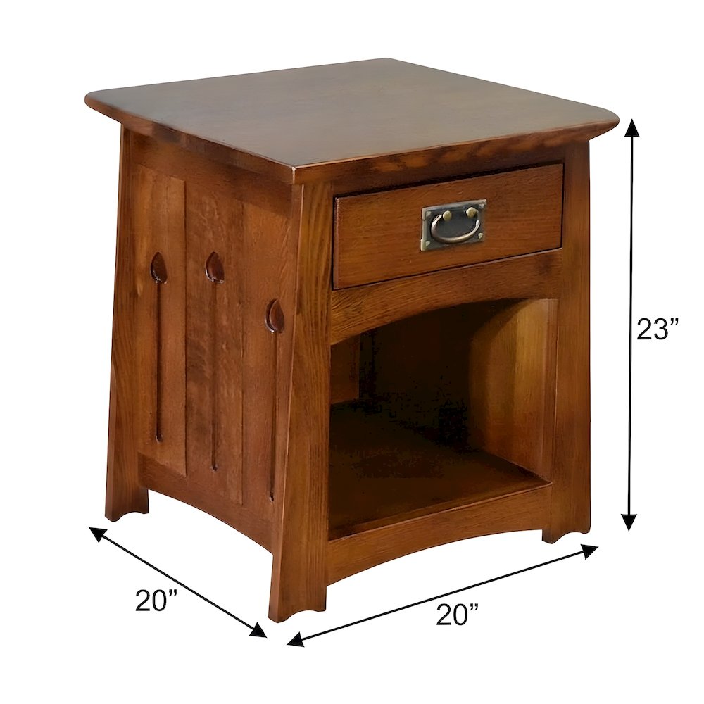 Solid Quarter Sawn Oak Mission Keyhole Side Table, Michael's Cherry