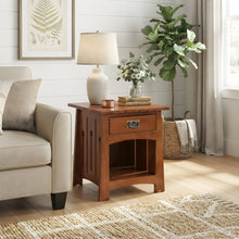 Solid Quarter Sawn Oak Mission Keyhole Side Table, Michael's Cherry