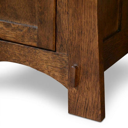 Solid Wood Mission Narrow Nightstand with Tapered Legs, a Bedside Table, Walnut