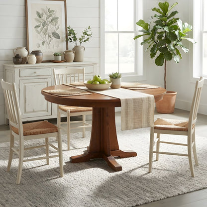 Solid Wood Round Quarter Sawn Oak Dining Table, Michael's Cherry