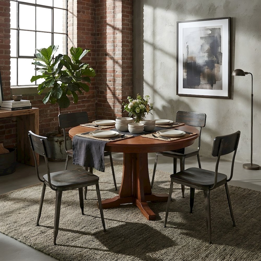 Solid Wood Round Quarter Sawn Oak Dining Table, Michael's Cherry