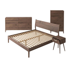Solid Wood King Bedroom Furniture Set with Dresser, Chest and Nightstand, Brown