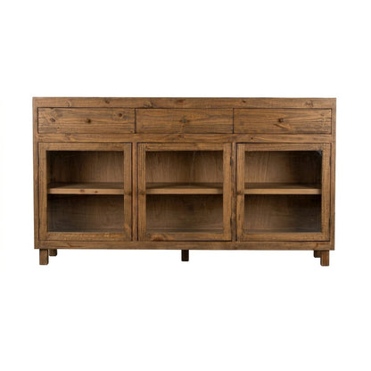 Rustic-Modern Solid Wood Bookcase & Cabinet - 84"