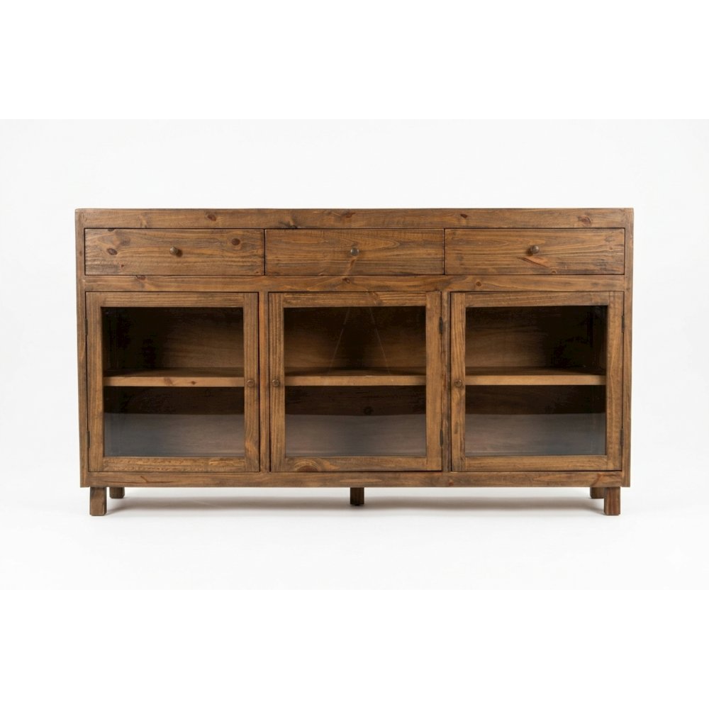 Rustic-Modern Solid Wood Bookcase & Cabinet - 84"