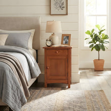 Solid Wood Mission Nightstand with Door and Drawer, Michael's Cherry