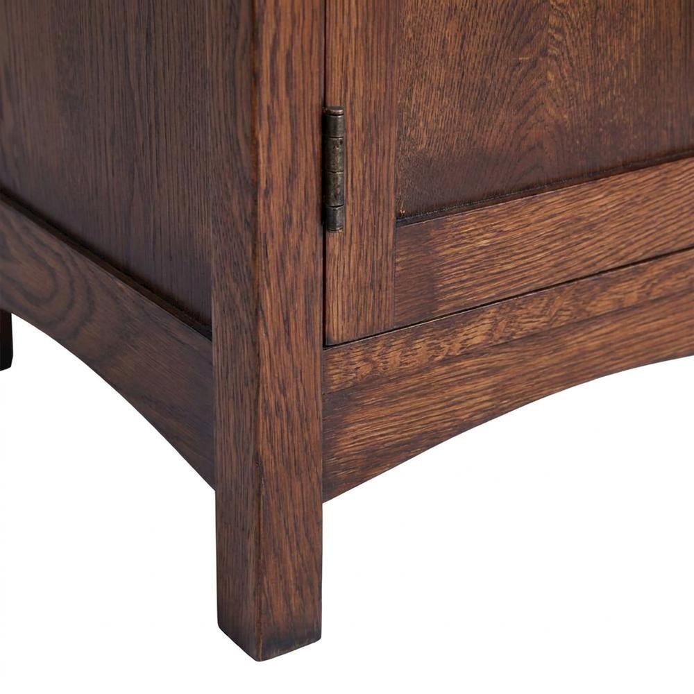 Mission Style Solid Wood Nightstand with Door and Drawer, Bedside Table, Walnut