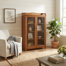Solid Wood Mission Bookcase with Doors and Shelves, Michael's Cherry