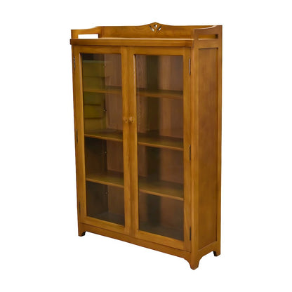 Solid Wood Mission Bookcase with Doors and Shelves, Michael's Cherry