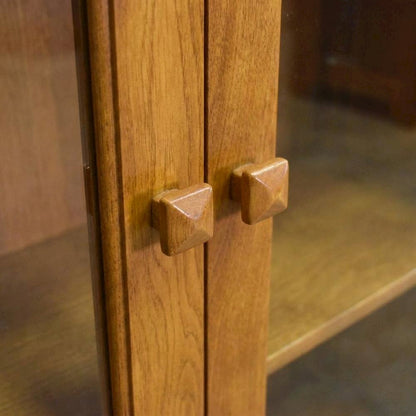 Solid Wood Mission Bookcase with Doors and Shelves, Michael's Cherry