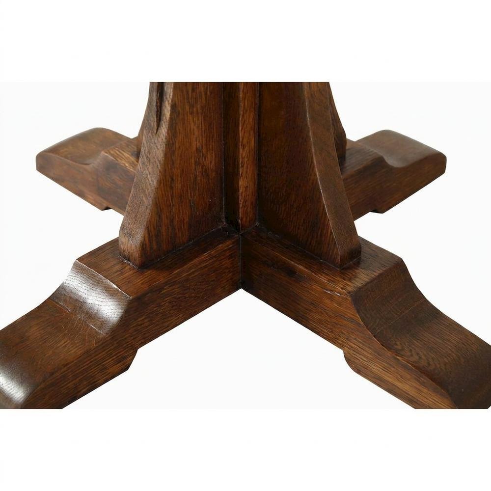 Solid Oak Mission Style End Table with Mouse Detail for Living Room, Walnut