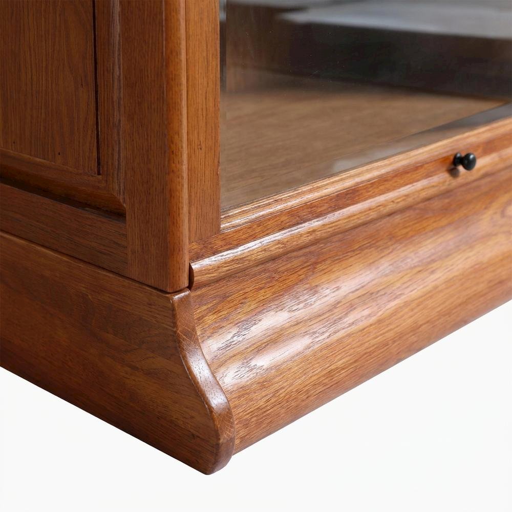 Solid Wood Barrister Bookcase, Leaded Glass Doors, Michael's Cherry