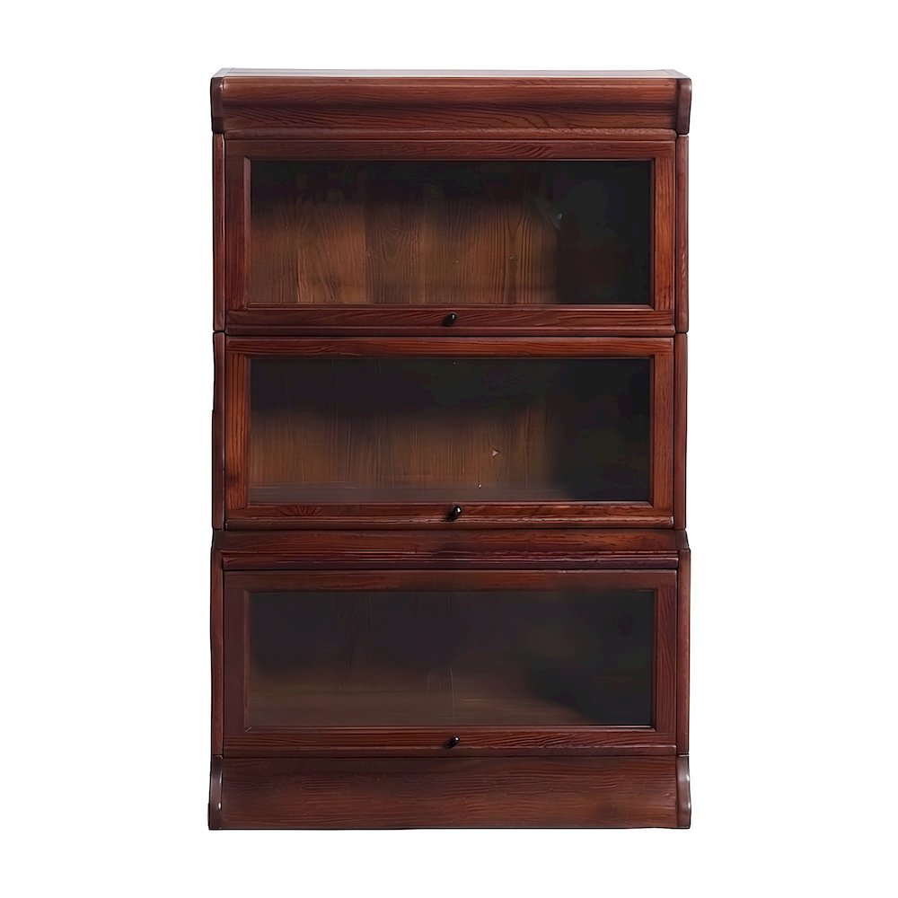 Solid Wood Barrister Bookcase, Beveled Glass Doors, Michael's Cherry