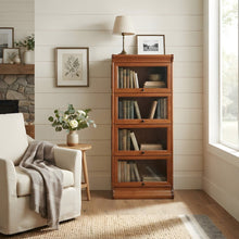 Solid Wood Mission Barrister Bookcase with Glass Doors, Michael's Cherry