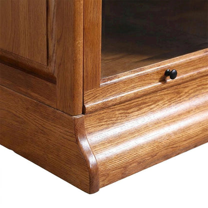 Solid Wood Mission Barrister Bookcase with Glass Doors, Michael's Cherry