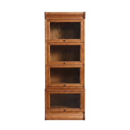 Solid Wood Mission Barrister Bookcase with Glass Doors, Michael's Cherry