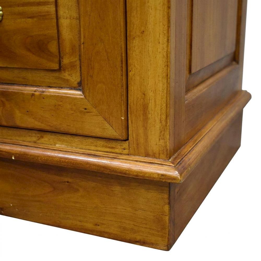 Solid Wood 4-Drawer File Cabinet with Lock for Home Office, Light Brown