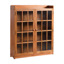 Solid Wood Mission Oak Barrister Bookcase with Doors, Michael's Cherry