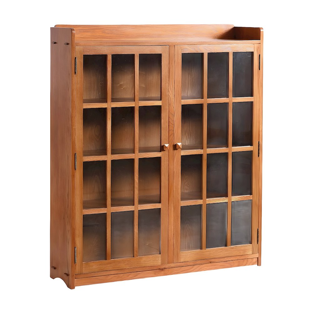 Solid Wood Mission Oak Barrister Bookcase with Doors, Michael's Cherry