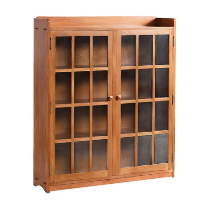 Solid Wood Mission Oak Barrister Bookcase with Doors, Michael's Cherry