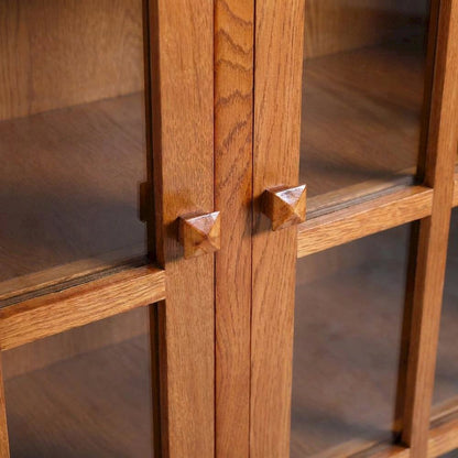 Solid Wood Mission Oak Barrister Bookcase with Doors, Michael's Cherry