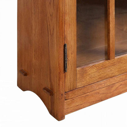 Solid Wood Mission Oak Barrister Bookcase with Doors, Michael's Cherry