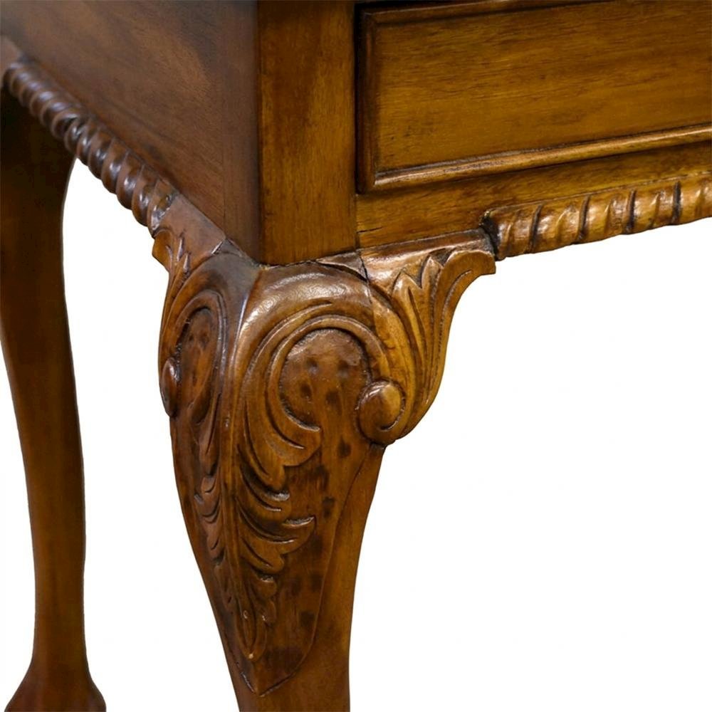 Solid Wood Secretary Writing Desk with Drawers, Home Office, Light Brown