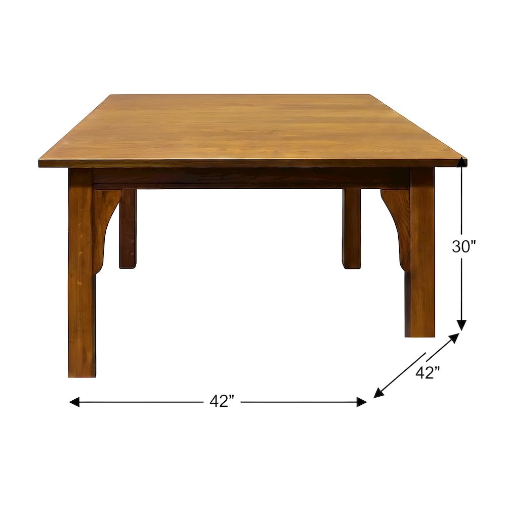 Solid Wood Mission Square Dining Table for Kitchen, Michael's Cherry