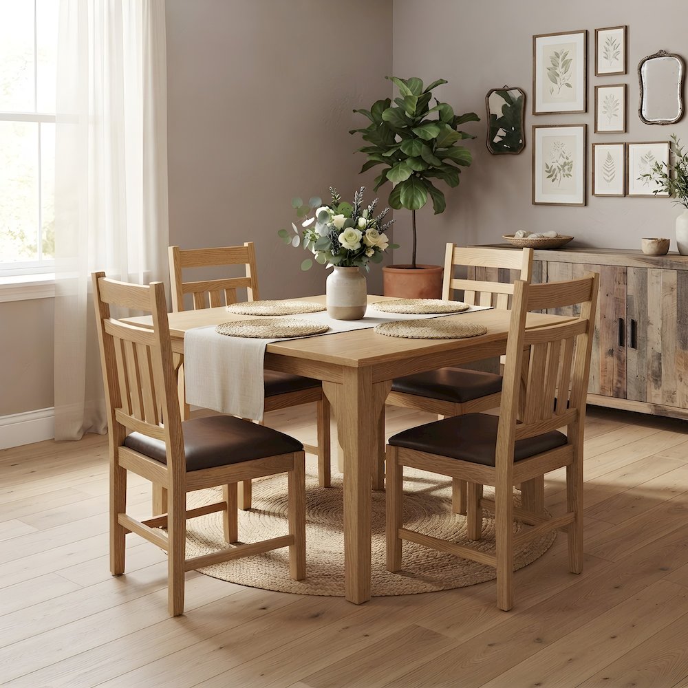 Solid Wood Mission Square Dining Table for Kitchen, Michael's Cherry