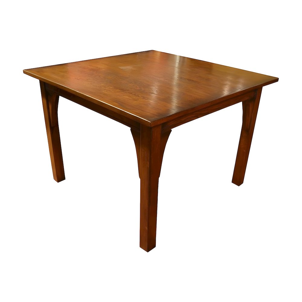 Solid Wood Mission Style Square Dining Table, Small Kitchen, Walnut