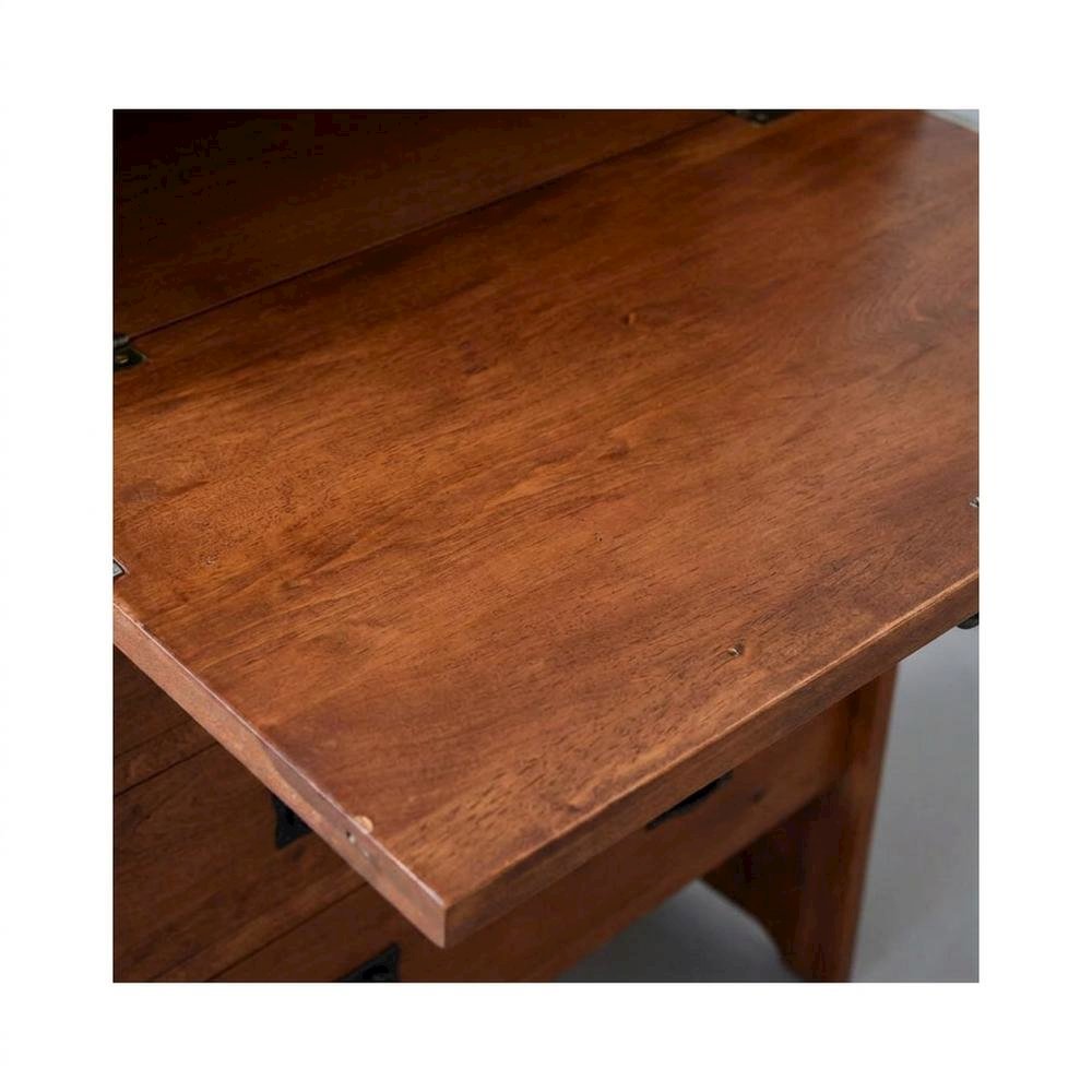 Solid Oak Mission Style Small Secretary Writing Desk, Michael's Cherry