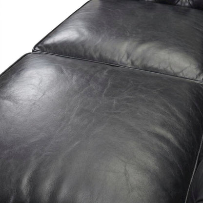 Leather-Upholstered Tufted Chesterfield Sofa with Sturdy Solid Wood Frame, Slate