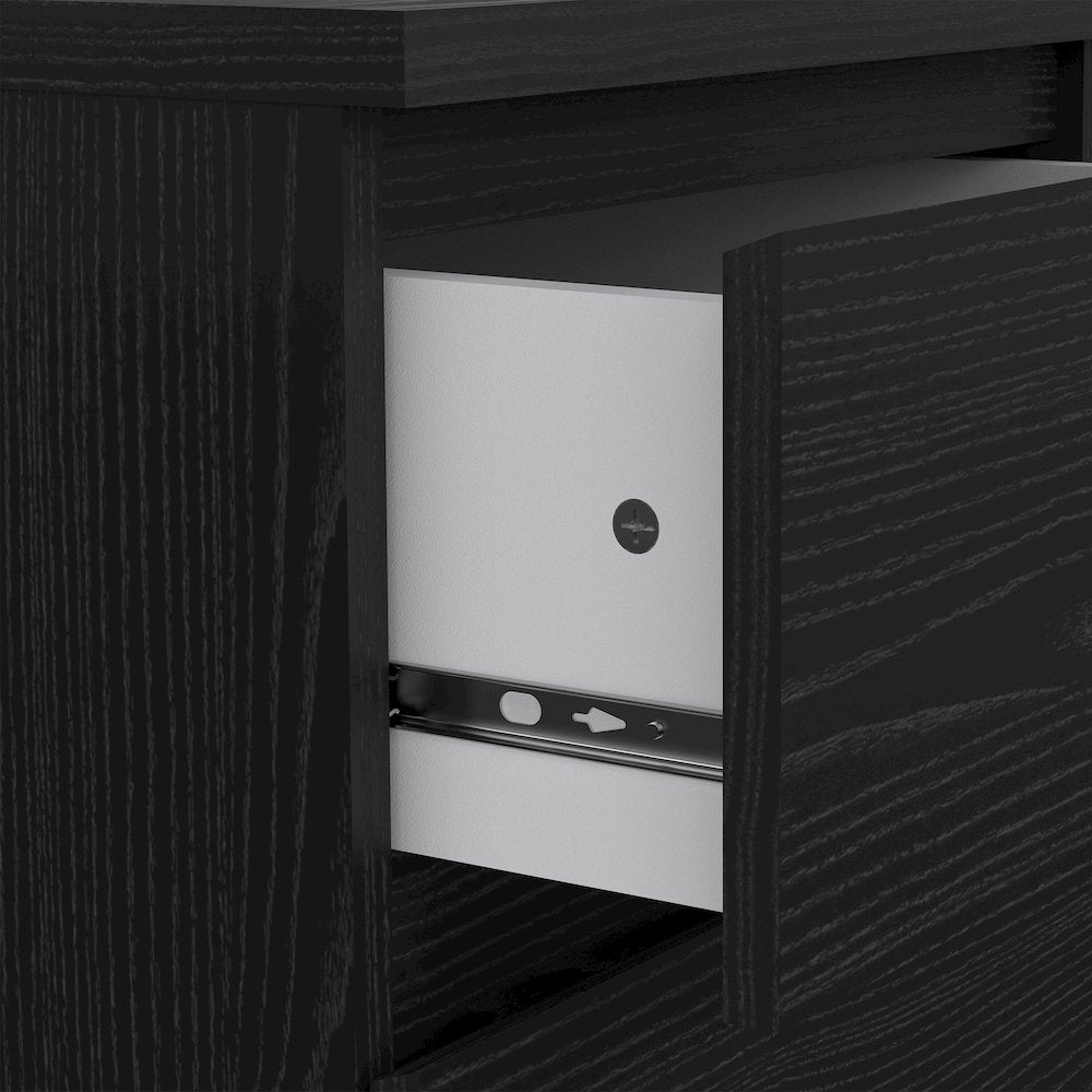Scottsdale 2 Drawer Nightstand - Set of 2, Black Woodgrain