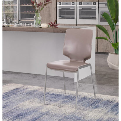 Modrest Eileen - Modern Dark Grey Eco-Leather Dining Chair (Set of 2)