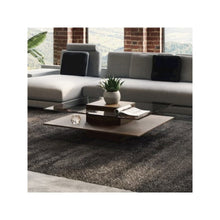 Clarion Mid-Century Walnut and Glass Coffee Table