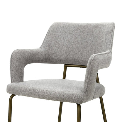 Modrest Childers - Modern Grey Fabric + Antique Brass Dining Chair