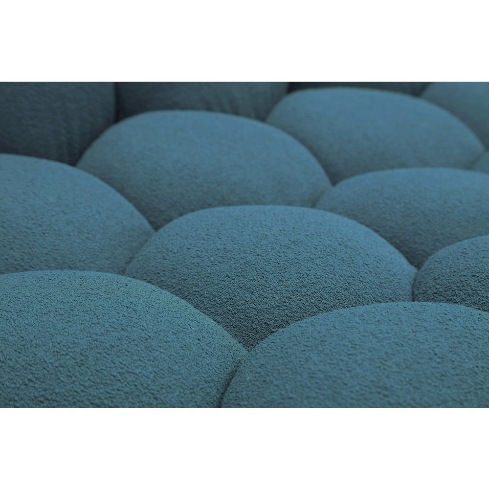 Divani Casa Yolonda - Modern Curved Dark Teal Fabric Loveseat