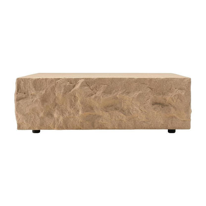 Beige Square Coffee Table with Fiberglass Construction and Modern Design