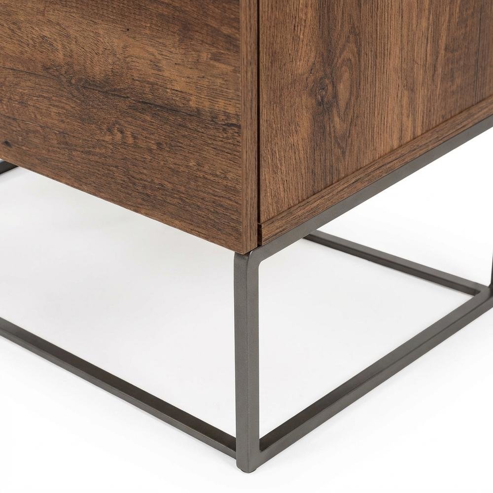 Walnut Nightstand with Modern Design and Compact Storage