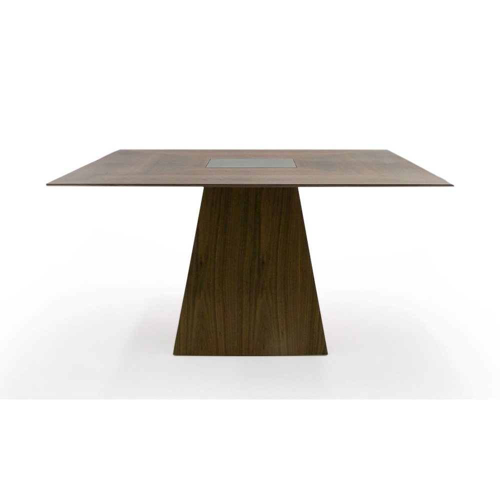 Modrest Cora- Modern Walnut and Black Tempered Glass Dining Table
