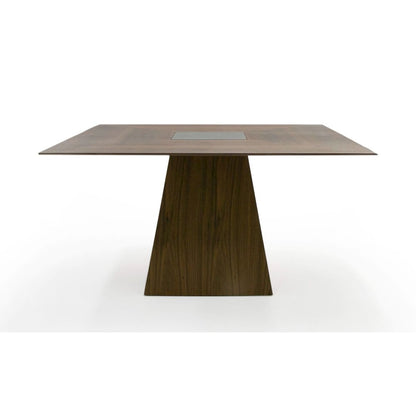 Modrest Cora- Modern Walnut and Black Tempered Glass Dining Table