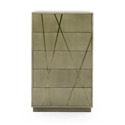 Modrest Nixa - Modern Wide Birch + Brushed Bronze Chest